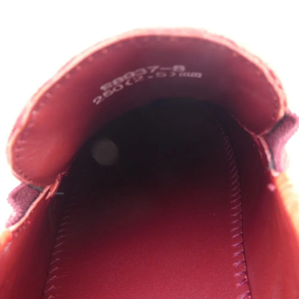 Men’s Red Genuine Ostrich Leather Driving Loafers Moccasins 250 mm / US 7 / EU40
